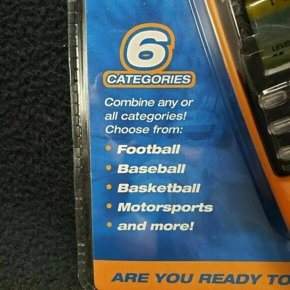 Sports Trivia Challenge Game Handheld Baseball Football Basketball Lrg Print New